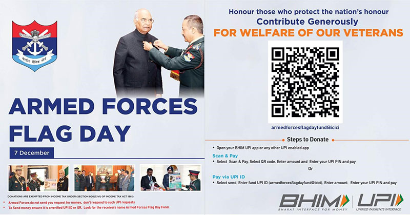Newsletter December 2019 images Contribution towards armed forces flag day